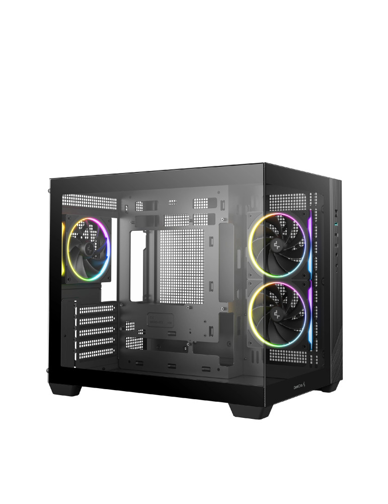 Кутия за компютър DeepCool CG330 3F, mATX Mini Tower, Tempered Glass, 3x 120mm ARGB вентилатора - R-CG330-BKNGM3-G - 2