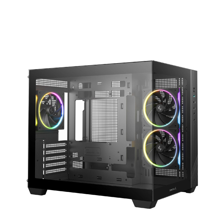 Кутия за компютър DeepCool CG330 3F, mATX Mini Tower, Tempered Glass, 3x 120mm ARGB вентилатора - R-CG330-BKNGM3-G - 2