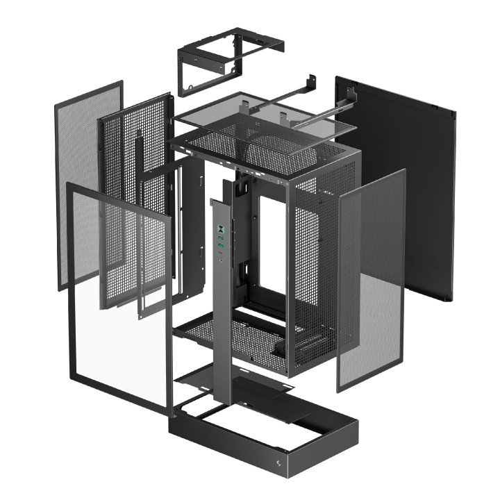 Кутия за компютър DeepCool CH170 PLUS, Mini Tower mATX, Tempered Glass, 290x195x424.5mm - R-CH170-BKNGM0-G - 10