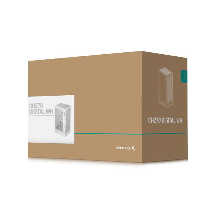 Кутия за компютър DeepCool CH270 DIGITAL WH, Mini Tower mATX, Tempered glass, Бял - R-CH270-WHNDM0-G-1 - 11