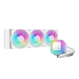 Водно охлаждане за процесор DeepCool LE360 V2 WH, 360mm водно охлаждане, Addressable RGB, LGA1851/AM5 - R-LE360-WHAMMN-G-2 - 1