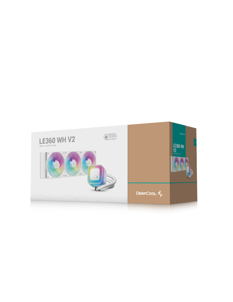 Водно охлаждане за процесор DeepCool LE360 V2 WH, 360mm водно охлаждане, Addressable RGB, LGA1851/AM5 - R-LE360-WHAMMN-G-2 - 6