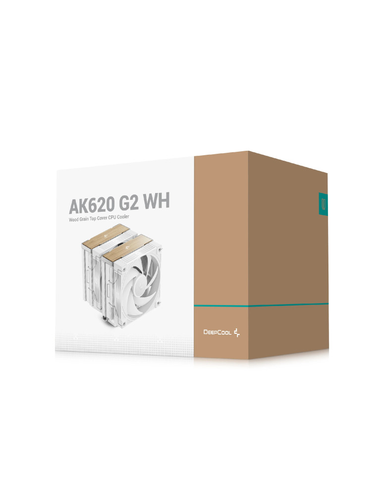 Охладител за процесор DeepCool AK620 G2 WH, 120x120x25mm, 2x вентилатора, LGA1700/AM5, въздушно охлаждане - R-AK620G2-WHNNMN-GJD