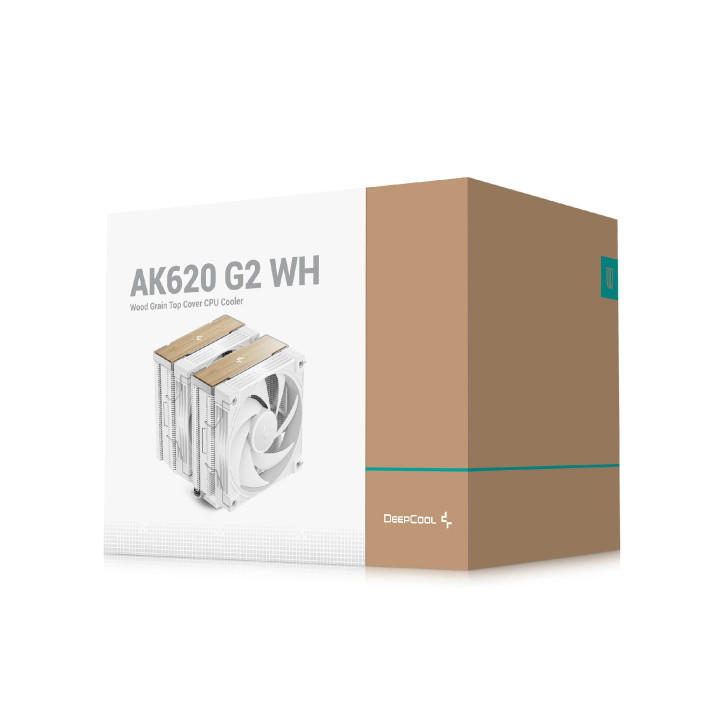 Охладител за процесор DeepCool AK620 G2 WH, 120x120x25mm, 2x вентилатора, LGA1700/AM5, въздушно охлаждане - R-AK620G2-WHNNMN-GJD