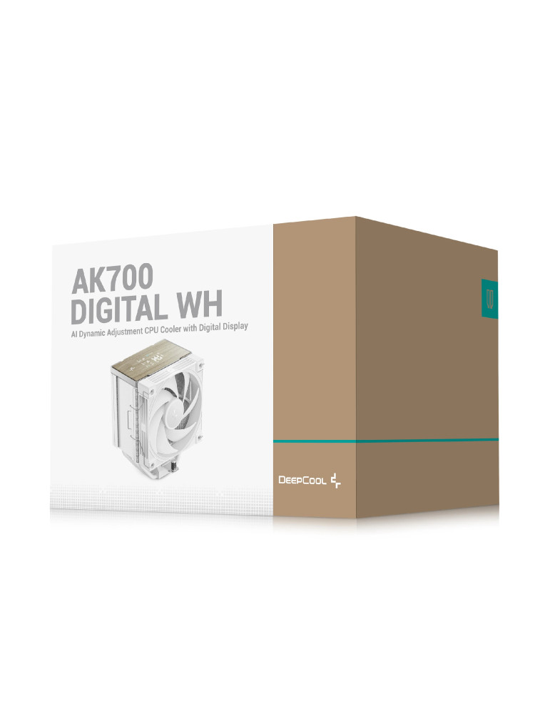 Охладител за процесор DeepCool AK700 DIGITAL WH, 120mm, въздушно охлаждане, Hydro bearing, 2700 RPM, 36dB, Intel/AMD - R-AK700-W