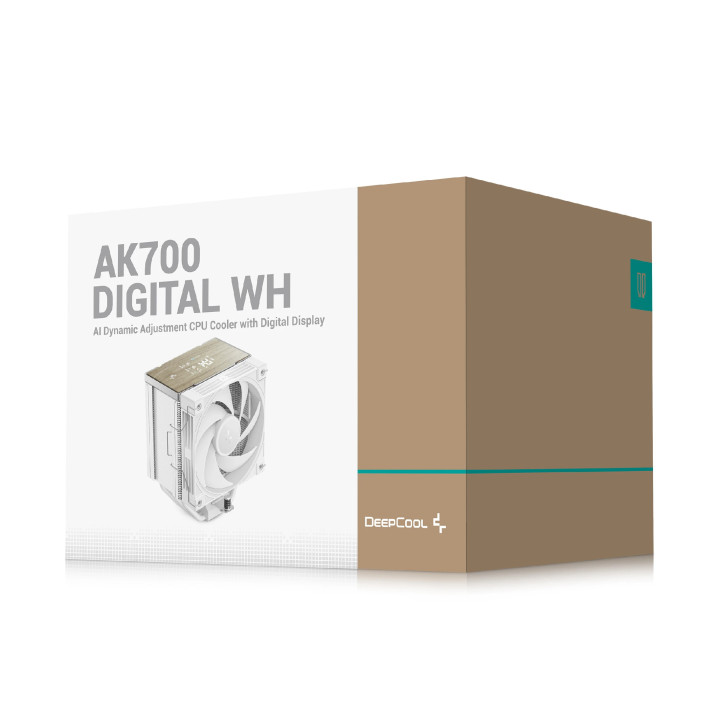 Охладител за процесор DeepCool AK700 DIGITAL WH, 120mm, въздушно охлаждане, Hydro bearing, 2700 RPM, 36dB, Intel/AMD - R-AK700-W