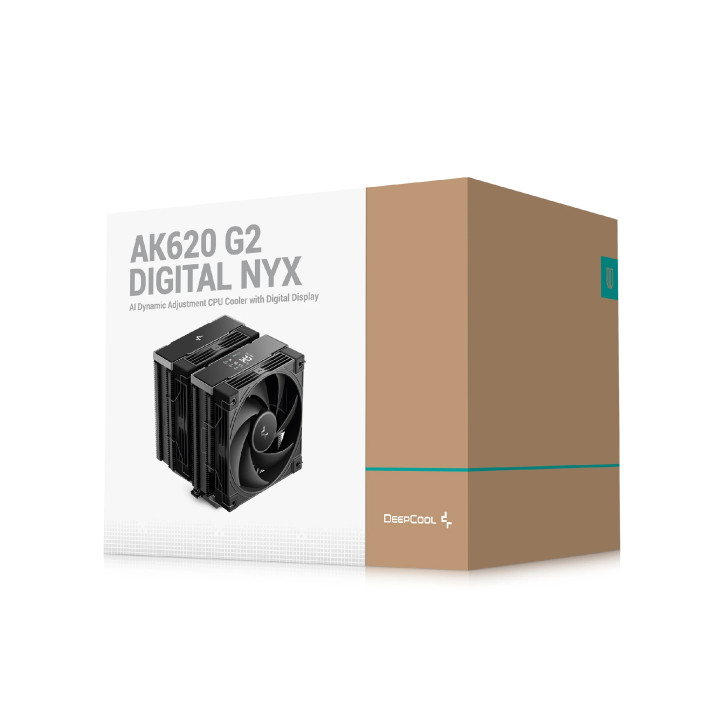 Охладител за процесор DeepCool AK620 G2 DIGITAL NYX, 120x120x25mm, 2x вентилатора, LGA1150/1151/1155/1156/1200/1700/1851/AM4/AM5