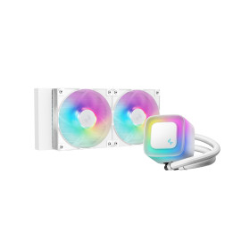 Водно охлаждане за процесор DeepCool LE240 V2 WH, 240mm, 2x120mm вентилатора, Addressable RGB, LGA1851/AM5 - R-LE240-WHAMMN-G-2 