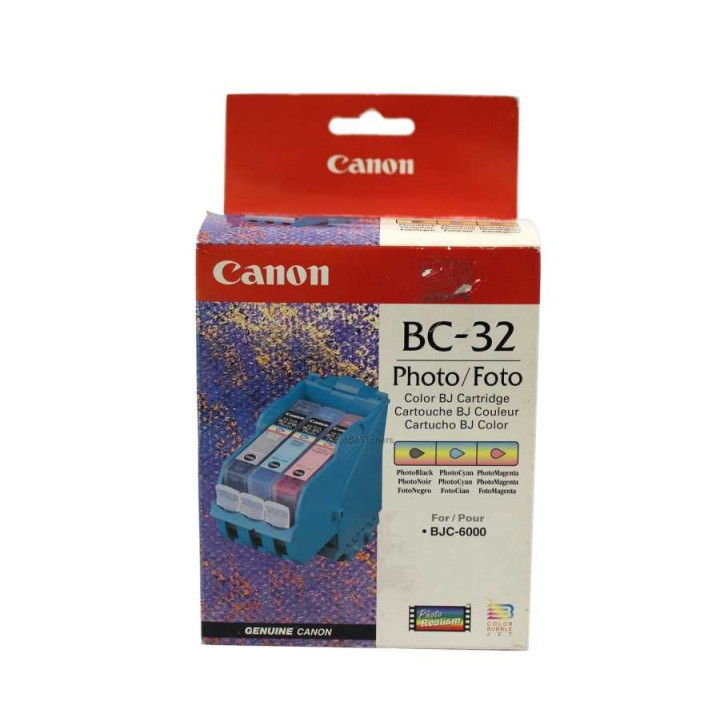 Консуматив за мастиленоструен печат Canon BC-32 Photo, черен, циан, магента, 6000 страници - BC-32 PHOTO - 1