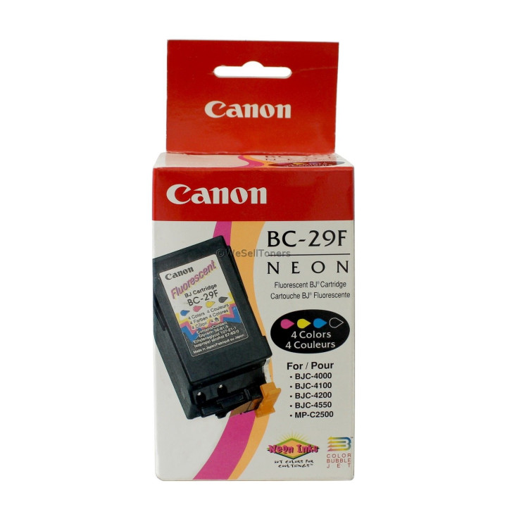 Мастилена касета CANON BC-29 Fluorescent, 100ml, оранжева/червена/жълта - BC-29 FLUORISENT - 1