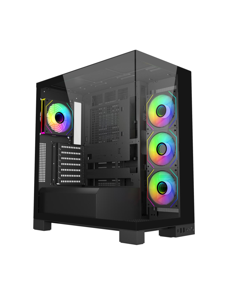 Компютърна кутия FORTRON M540-BA, M-ATX Mid Tower, 451x258x491mm, Glass x2, Поддръжка ATX/M-ATX/Mini-ITX - POC0000274 - 1