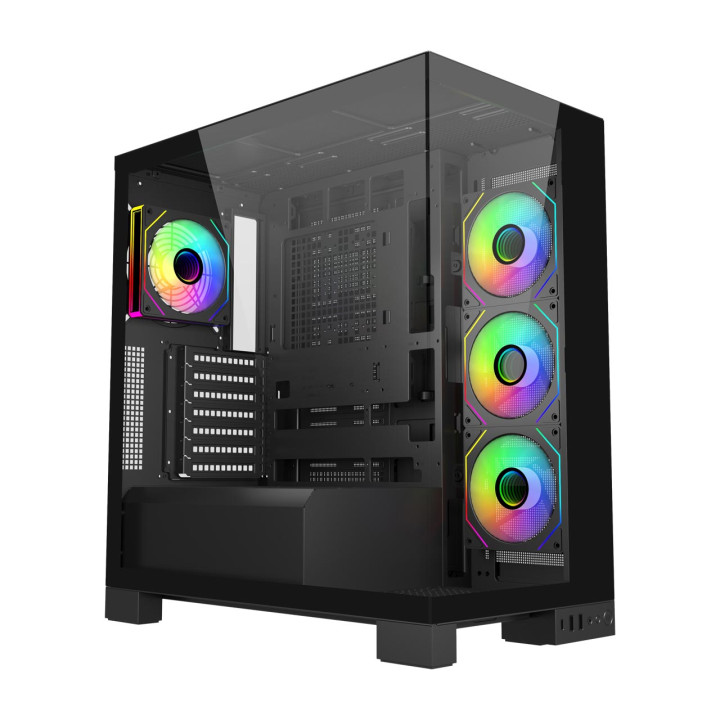 Компютърна кутия FORTRON M540-BA, M-ATX Mid Tower, 451x258x491mm, Glass x2, Поддръжка ATX/M-ATX/Mini-ITX - POC0000274 - 1