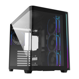 Компютърна кутия FORTRON M580-BP ATX Mid Tower, 460x285x398mm, ATX/M-ATX/Mini-ITX, 3x120mm ARGB фанове - POC0000247 - 1
