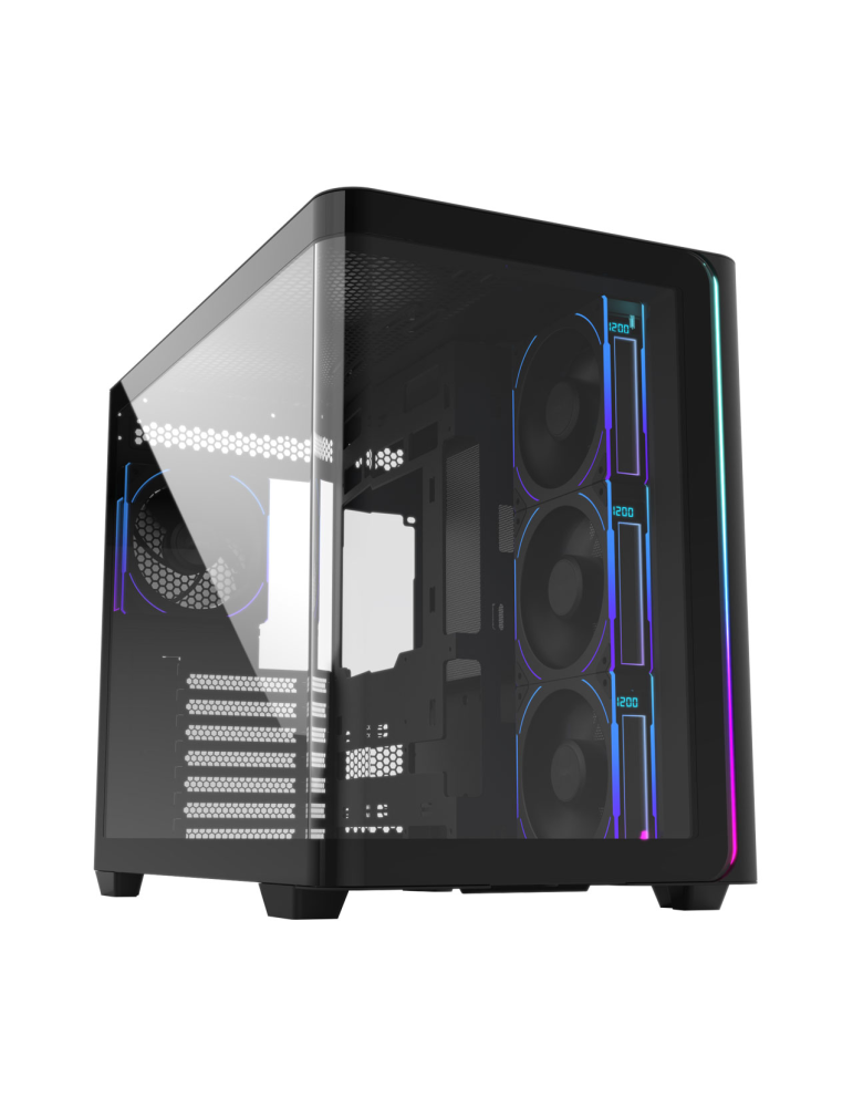 Компютърна кутия FORTRON M580-BP ATX Mid Tower, 460x285x398mm, ATX/M-ATX/Mini-ITX, 3x120mm ARGB фанове - POC0000247 - 1