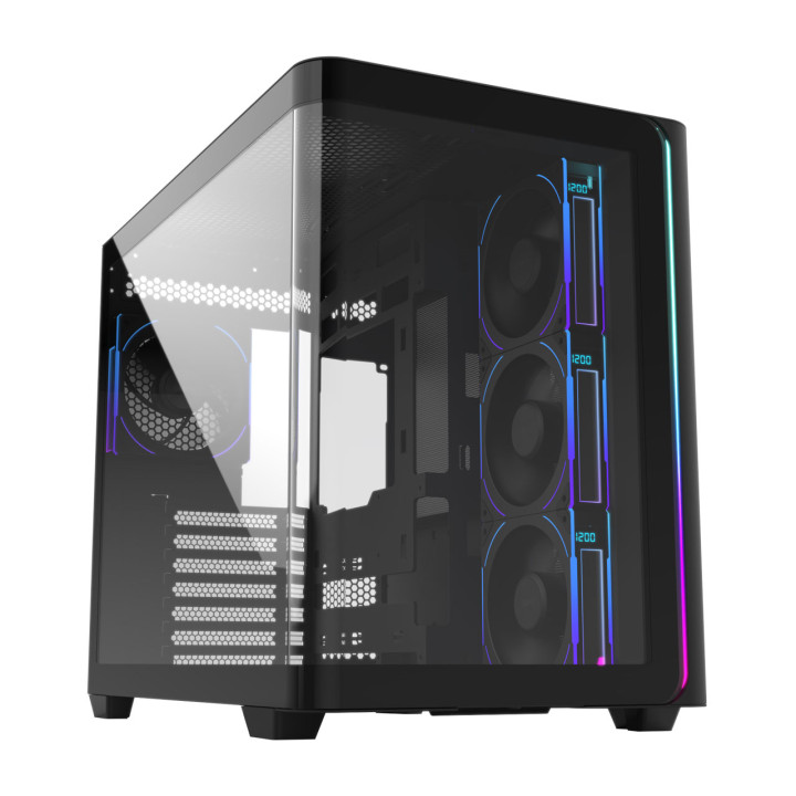 Компютърна кутия FORTRON M580-BP ATX Mid Tower, 460x285x398mm, ATX/M-ATX/Mini-ITX, 3x120mm ARGB фанове - POC0000247 - 1
