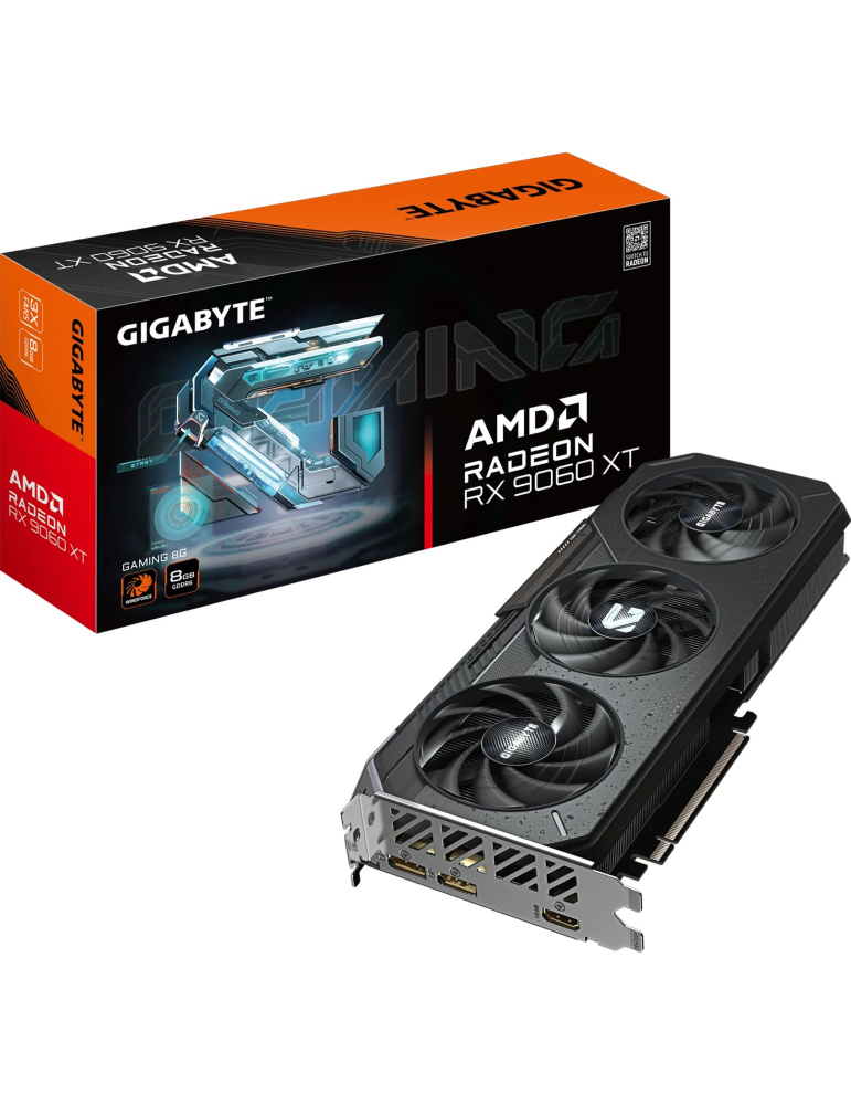Видео карта GIGABYTE Radeon RX 9060 XT GAMING, 8GB GDDR6, PCI Express 5.0, 3130 MHz - GV-R9060XTGAMING-8GD - 1