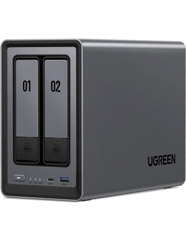 NAS устройство UGREEN DXP2800, Intel Celeron N100, 8GB DDR5, 32GB SSD, 2.5GbE, HDMI 4K 60Hz, без твърди дискове - 6941876223695 