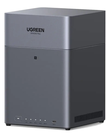 NAS устройство UGREEN DH4300plus, 4 отделения, RK3588C, 8GB DDR4X RAM, 32GB eMMC, без HDD - 6941876286607 - 1
