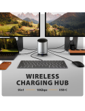 Докинг станция AXAGON MC-WL9, USB-C 10Gbps Wireless Charging 9in1 - 8595247908735 - 2