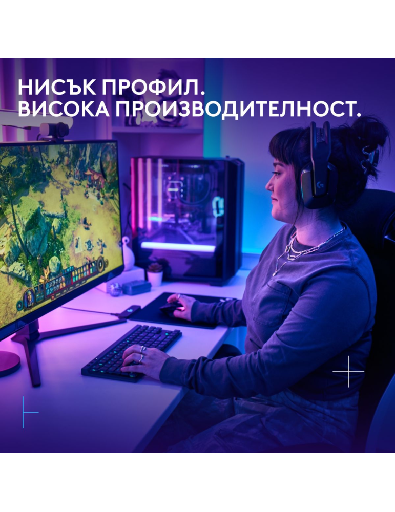 Bluetooth механична клавиатура Logitech G515 Lightspeed TKL, Безжична, 2.4GHz/BT, RGB подсветка, Механична - 920-014074 - 5