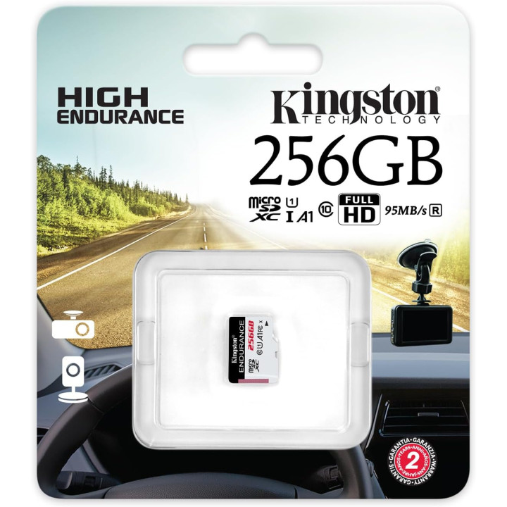 MicroSDXC памет Kingston Endurance 256GB, UHS-I Class 10 A1, 95MB/s четене, 45MB/s запис - SDCE/256GB - 2