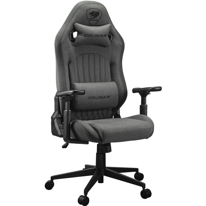 Геймърски стол COUGAR Explore Royal Gray F, Imitation linen, 3D armrests, Headrest + Lumbar support, 120kg - CGR-EPF-ROG - 1