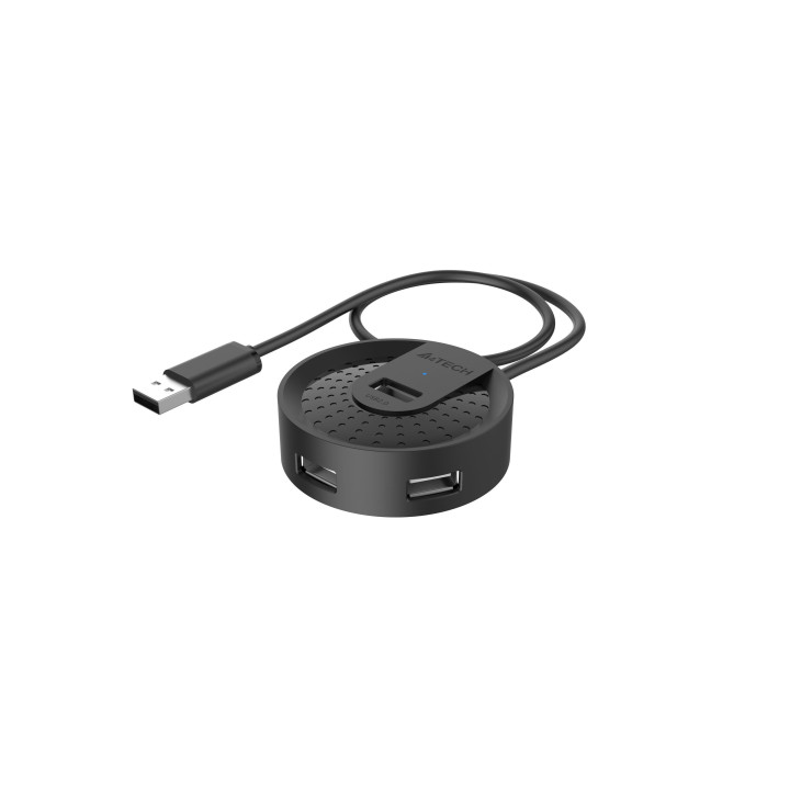 USB хъб A4tech HUB-20, 4 портов, USB 2.0, 480 Mbit/s, Черен