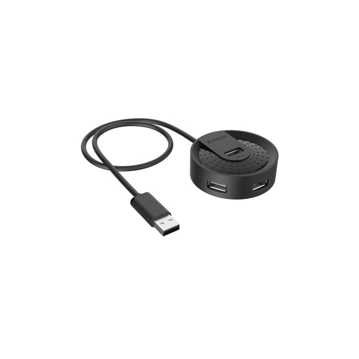 USB хъб A4tech HUB-20, 4 портов, USB 2.0, 480 Mbit/s, Черен
