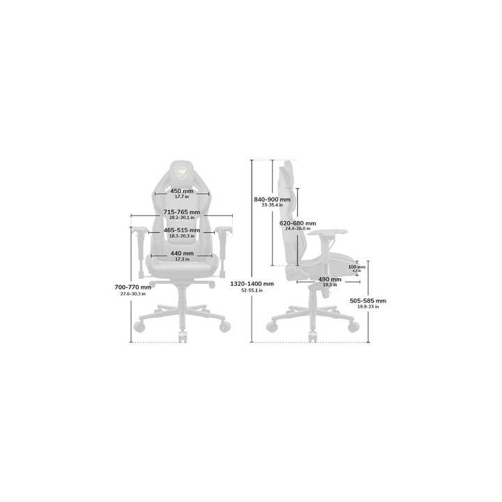 Геймърски стол Cougar Gaming Hotrod Royal, Leatherette, 4D подлакътници, До 136kg - CGR-ARX-GLB - 11