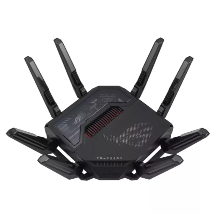Рутер ASUS ROG Rapture GT-BE98, WiFi 7 BE19000, 2.4/5/6 GHz, 9x Gigabit (7x LAN + 2x WAN), 2GB RAM, USB 3.2 - 90IG08F0-MO9A0V - 