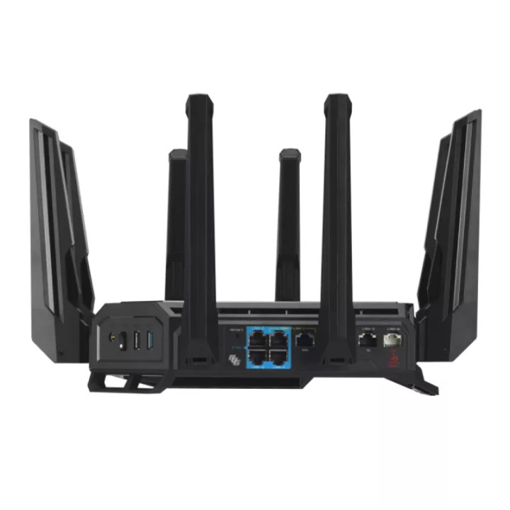 Рутер ASUS ROG Rapture GT-BE98, WiFi 7 BE19000, 2.4/5/6 GHz, 9x Gigabit (7x LAN + 2x WAN), 2GB RAM, USB 3.2 - 90IG08F0-MO9A0V - 