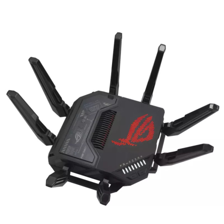 Рутер ASUS ROG Rapture GT-BE98, WiFi 7 BE19000, 2.4/5/6 GHz, 9x Gigabit (7x LAN + 2x WAN), 2GB RAM, USB 3.2 - 90IG08F0-MO9A0V - 