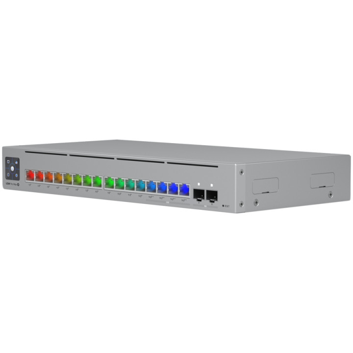 Суич UBIQUITI UniFi Switch Pro Max 16 PoE, 16x Gigabit RJ-45 PoE+, 2x SFP+ 10Gbps, Layer 2/3, управляем - USW-PRO-MAX-16-POE - 2
