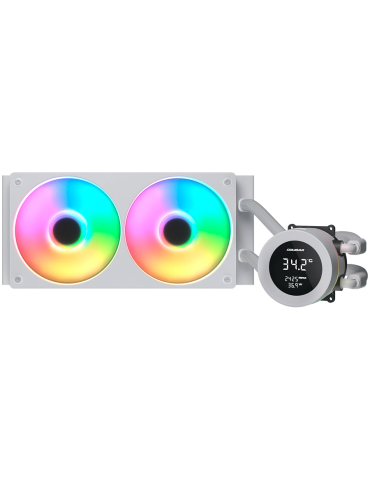 Водно охлаждане за процесор Cougar Poseidon Vistek ARGB 240, Liquid Cooling, 2x120mm вентилатори, LCD дисплей, Socket 1366/AM3/1