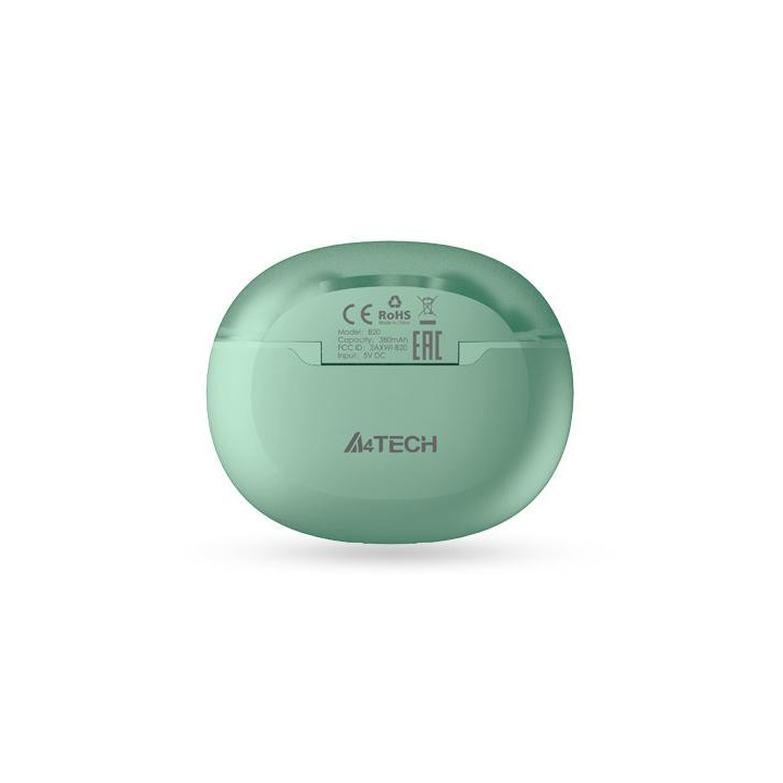 Bluetooth слушалки-тапи A4tech B20 2Drumtek, True Wireless, Ментово зелен