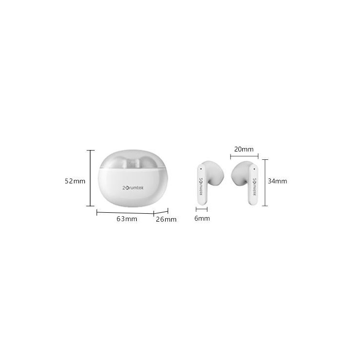 Bluetooth слушалки-тапи A4tech B20 2Drumtek, True Wireless, Ментово зелен