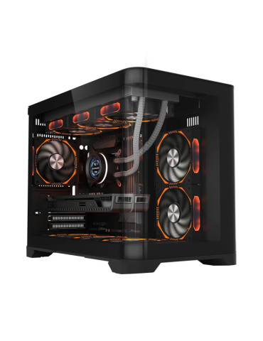 Геймърски компютър ION UV6 Black с процесор Intel Core Ultra 5 225F, видео карта GeForce RTX 5060 OC 8GB GDDR7, RAM памет 16GB(2x8GB) DDR5 5200MHz, SSD 512GB M.2 2280 NVMe PCIe Gen3x4