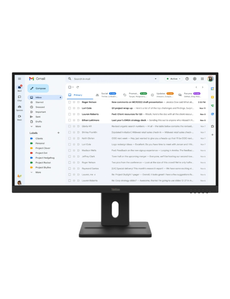 Монитор Lenovo ThinkVision E27-40, 27" IPS 1920x1080, 100Hz, 300cd/m2, 1500:1 - 64BCMAT4EU - 1
