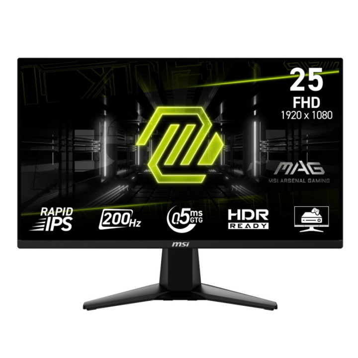 Монитор MSI MAG 255F E20, 24.5" Rapid IPS 1920x1080 200Hz, AMD FreeSync Premium, 300cd/m2, DP, 2xHDMI - 9S6-3BC21M-057 - 1