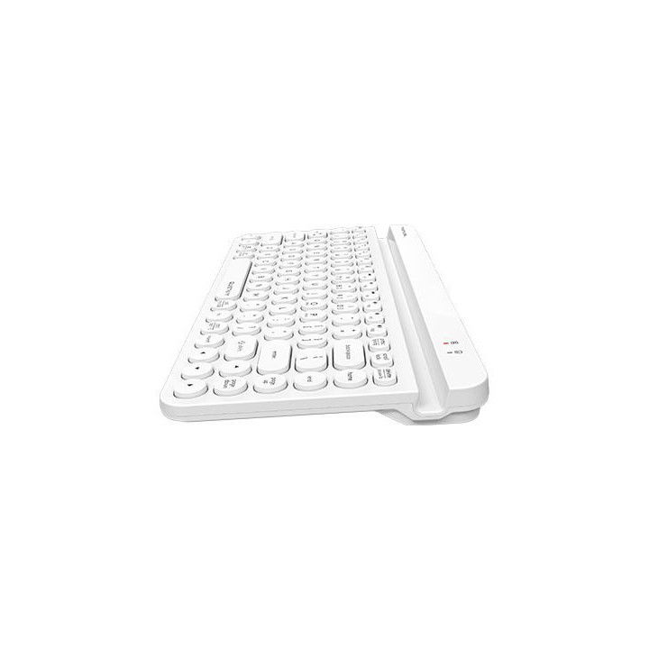 Bluetooth клавиатура A4tech Fstyler FBK30, Bluetooth, 2.4G, Стойка за телефон, Кирилизирана, Бял