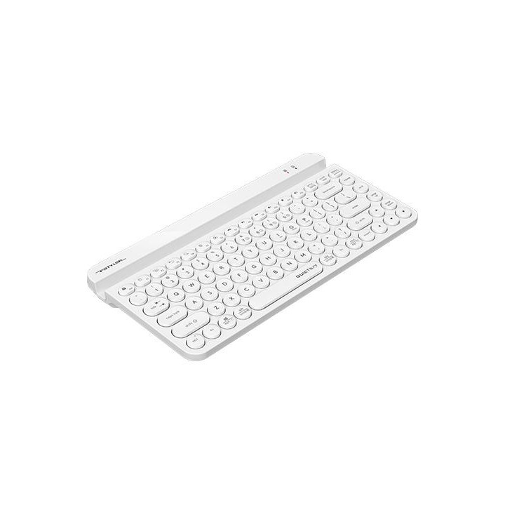 Bluetooth клавиатура A4tech Fstyler FBK30, Bluetooth, 2.4G, Стойка за телефон, Кирилизирана, Бял
