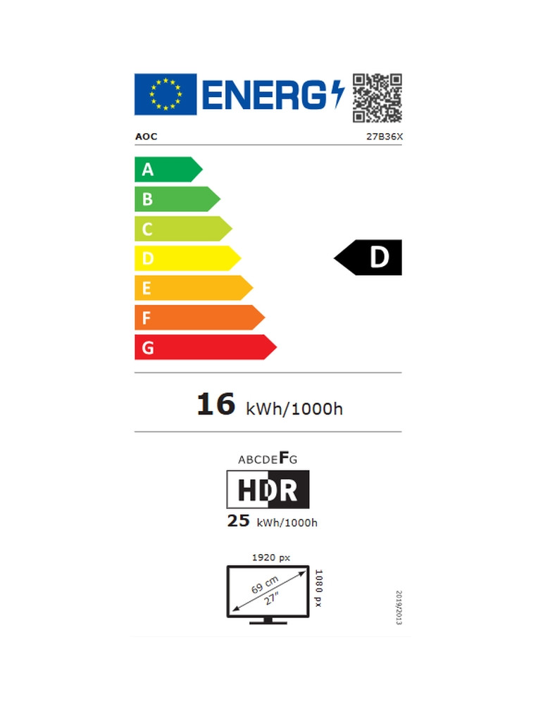 Монитор AOC 27B36X, 27" IPS 1920x1080 144Hz, 4ms, Adaptive Sync - 10