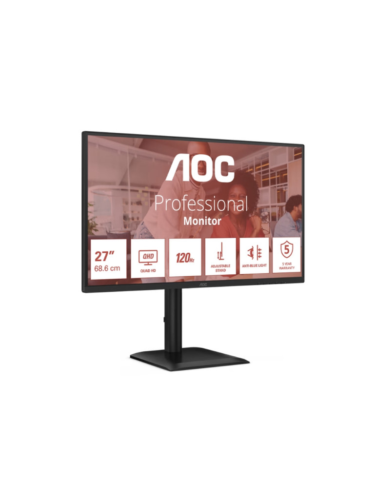 Монитор AOC Q27E4U, 27" IPS 2560x1440 120Hz, 4ms, Adaptive Sync, USB Hub - 1