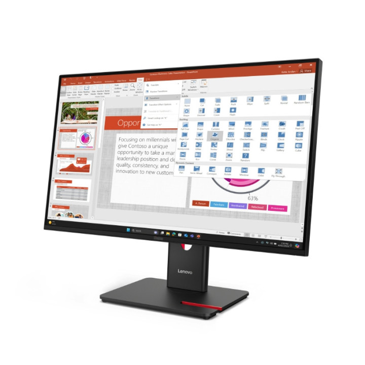 Монитор Lenovo ThinkVision T27-40, 27" IPS 1920x1080, 48-120Hz, 300cd/m2, USB-C, DisplayPort - 64A5MAT6EU - 2