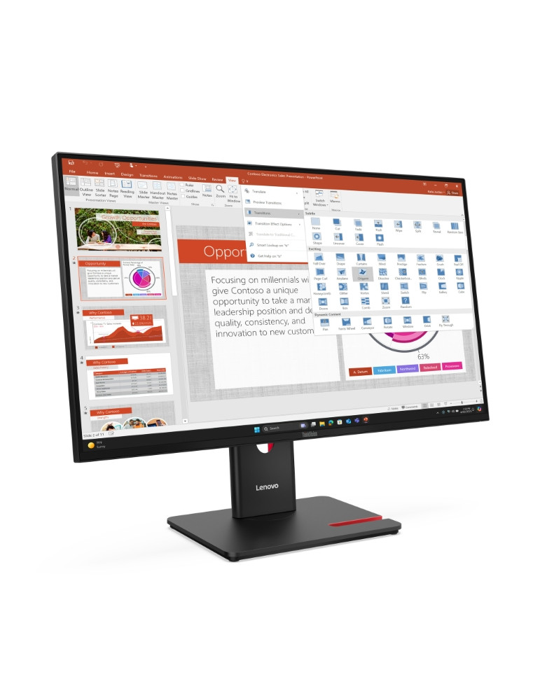 Монитор Lenovo ThinkVision T27-40, 27" IPS 1920x1080, 48-120Hz, 300cd/m2, USB-C, DisplayPort - 64A5MAT6EU - 4