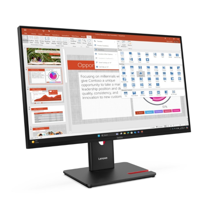 Монитор Lenovo ThinkVision T27-40, 27" IPS 1920x1080, 48-120Hz, 300cd/m2, USB-C, DisplayPort - 64A5MAT6EU - 4