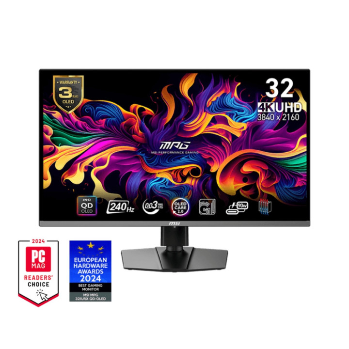 Монитор MSI MPG 321URX, 31.5" QD-OLED 3840x2160 240Hz, 0.03ms, 250cd/m2 - 9S6-3DD29A-054 - 1