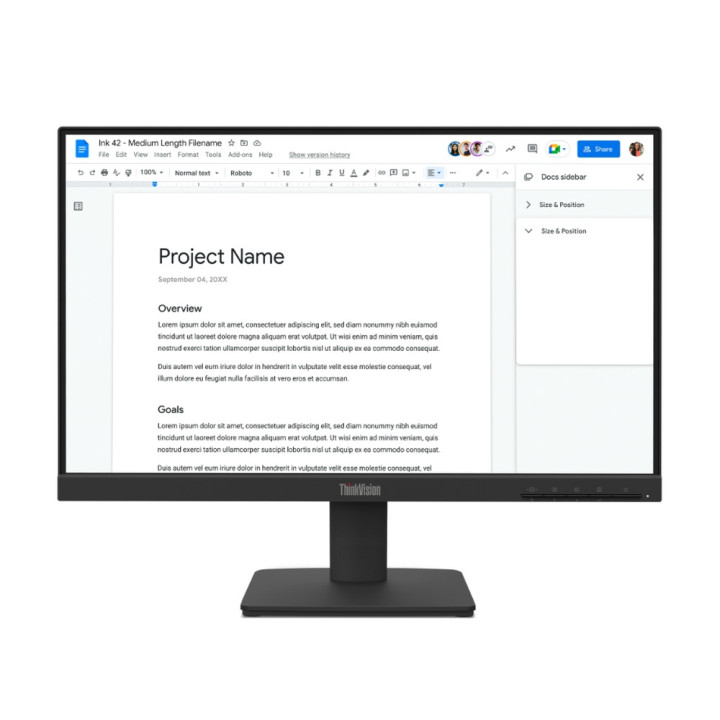 Монитор Lenovo ThinkVision S22-4e, 21.5" IPS 1920x1080, 100Hz, 4ms, 250cd/m2 - 64CBKAT6EU - 1