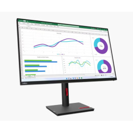 Монитор Lenovo ThinkVision T32h-30, 31.5" IPS 2560x1440 60Hz, USB-C, HDMI, DisplayPort, RJ-45, регулируема висина - 63D3GAT1EU -