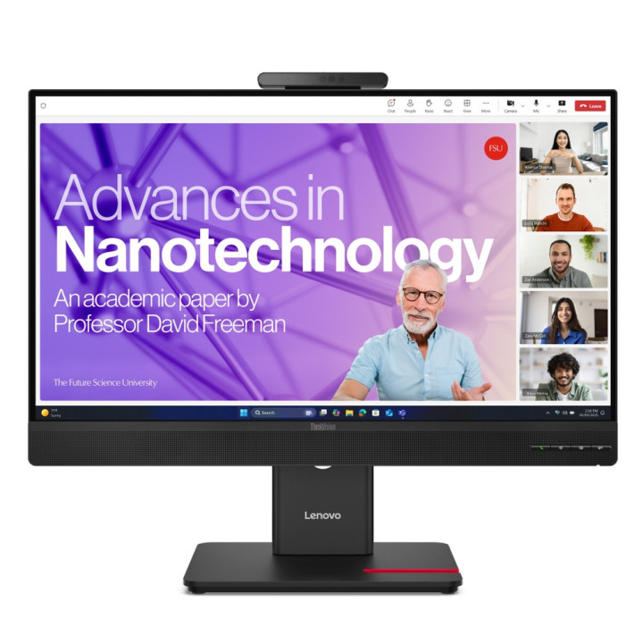 Монитор Lenovo ThinkVision T27QD-4v, 27" IPS 2560x1440, 120Hz, 4ms, USB-C 15W, RJ45, Webcam 5MP - 64B8UAT1EU - 1